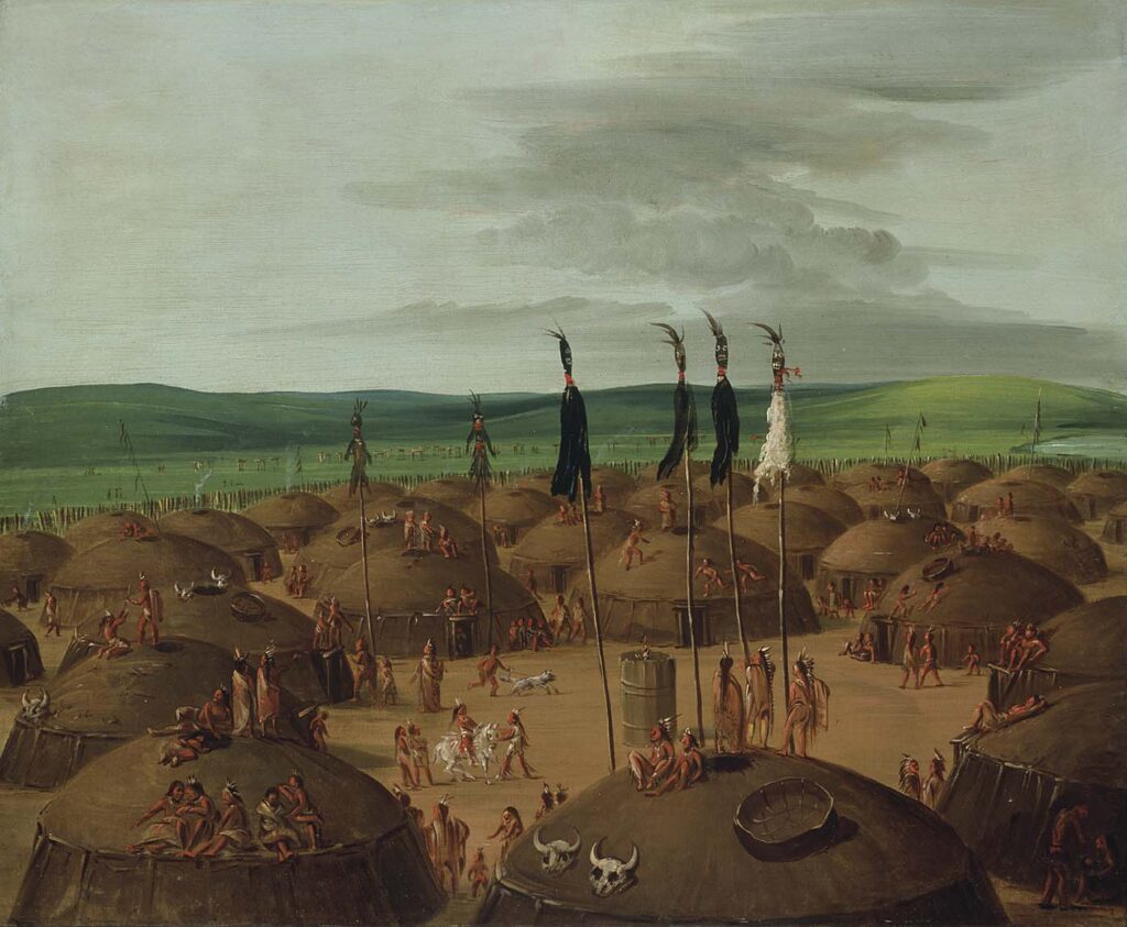 Bird’s-eye View of the Mandan Village, 1800 Miles above St. Louis