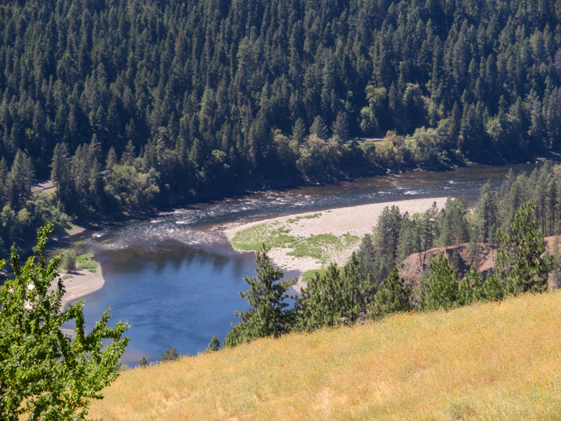 A low rocky island in the Clearwater River