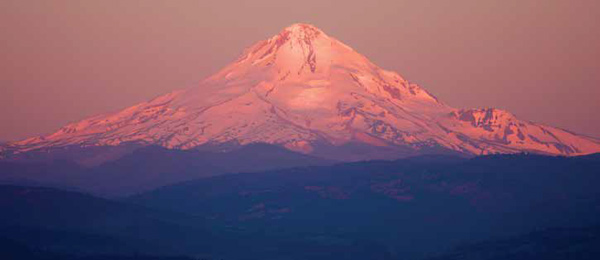 Snow peak in evening light