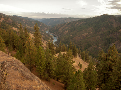 Overlooking a deep canyon