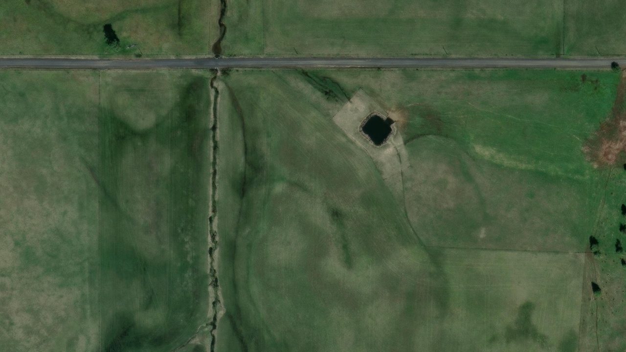 Satellite view of the area around this place
