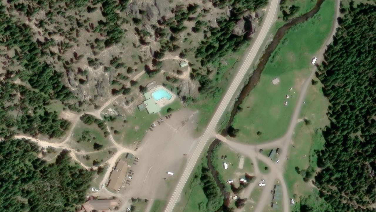 Satellite view of the area around this place