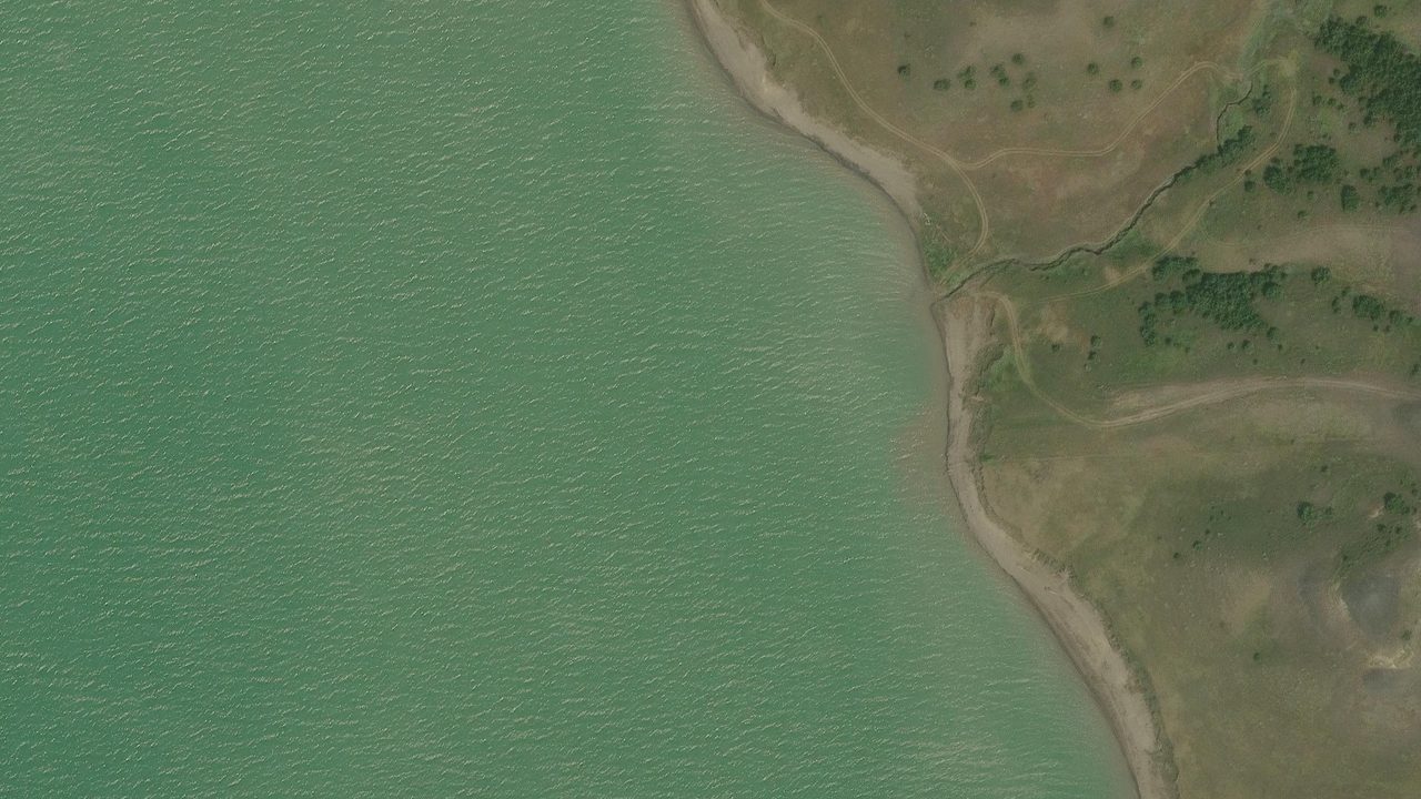Satellite view of the area around this place