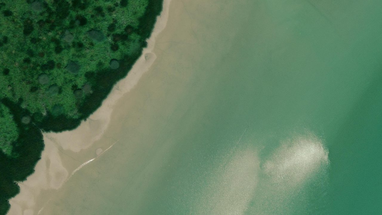 Satellite view of the area around this place