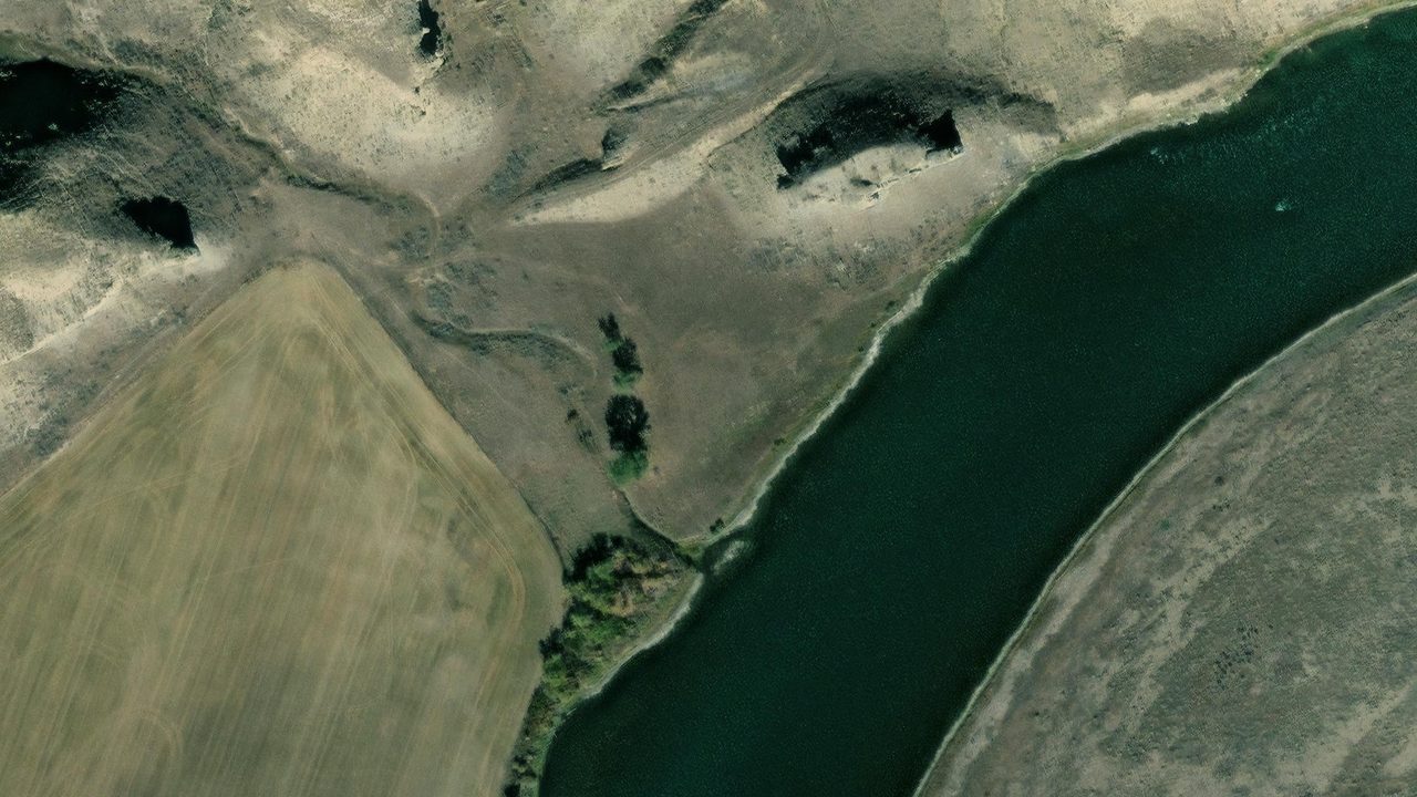 Satellite view of the area around this place