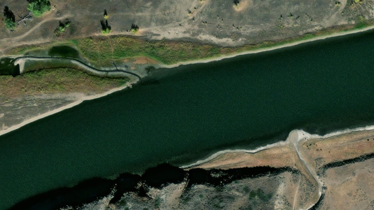 Satellite view of the area around this place
