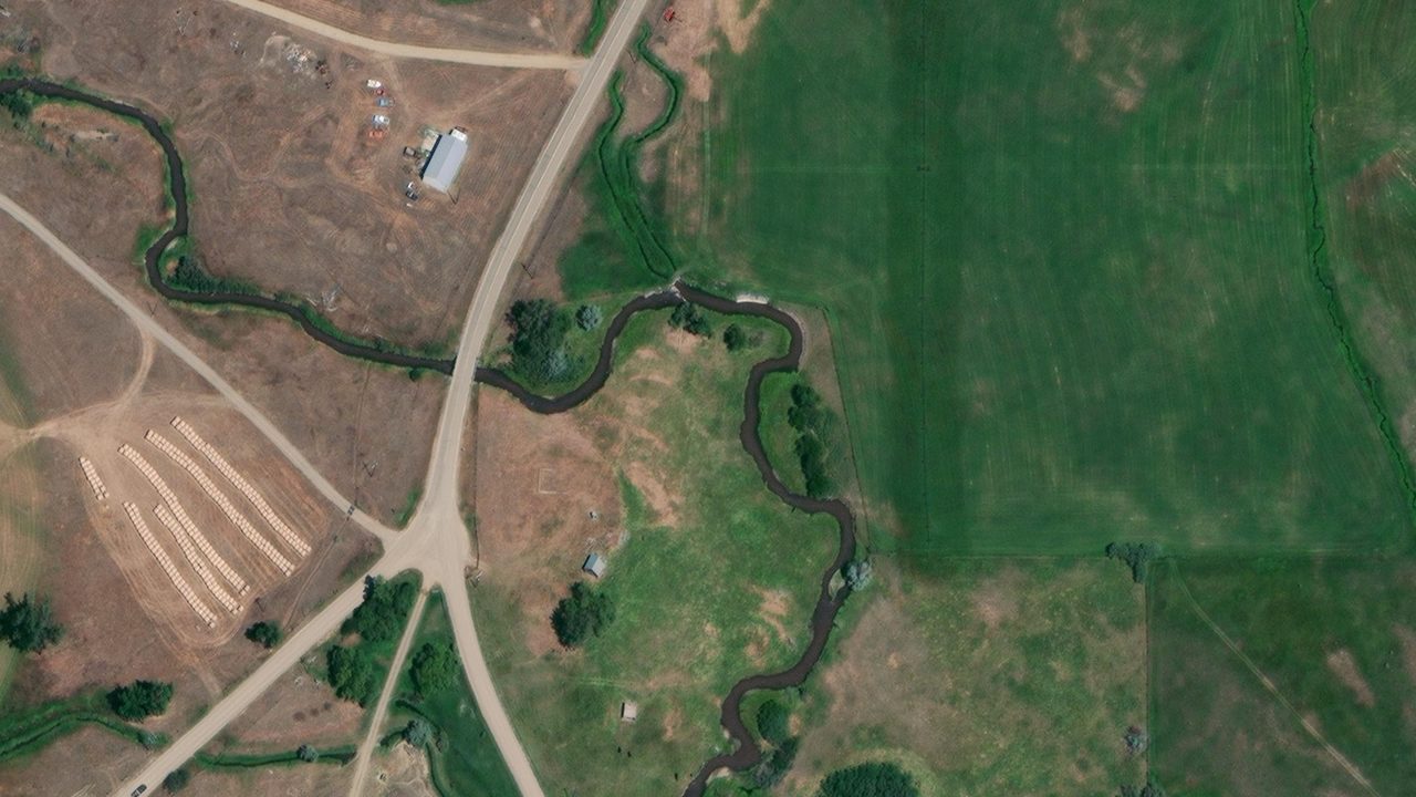Satellite view of the area around this place