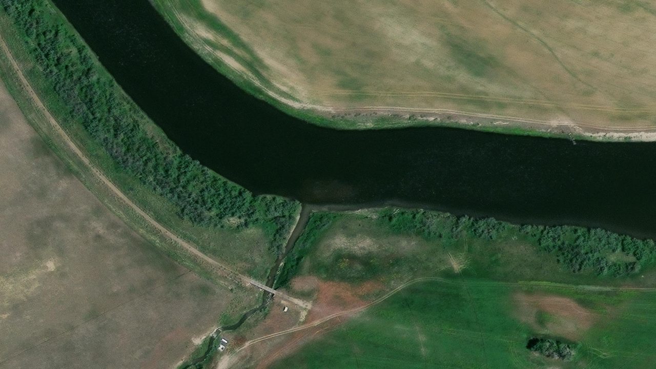 Satellite view of the area around this place