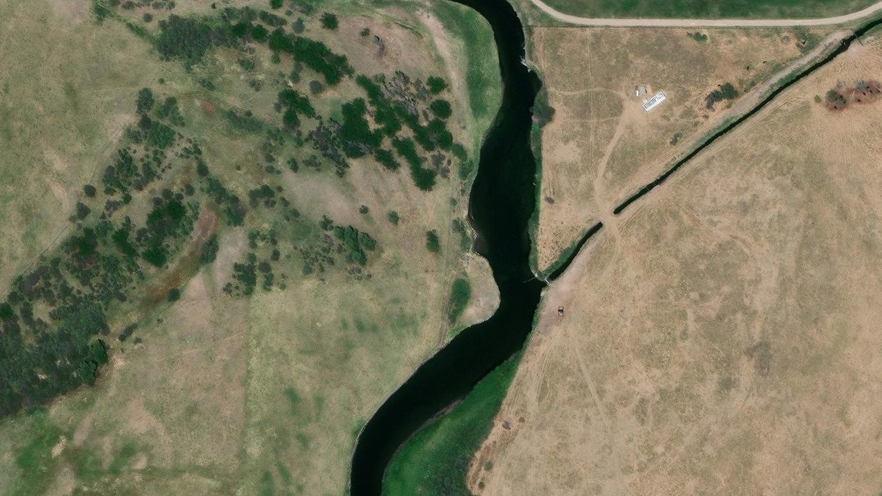 Satellite view of the area around this place