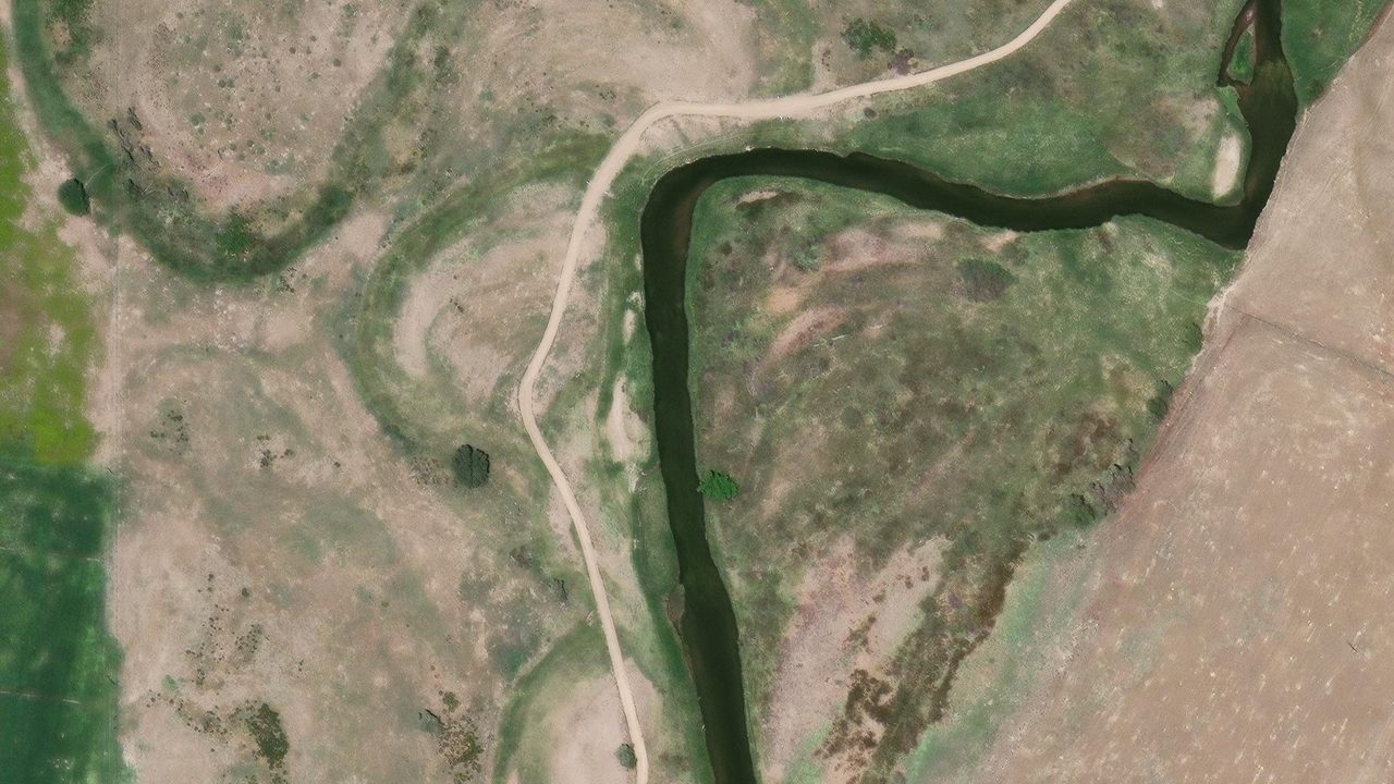 Satellite view of the area around this place