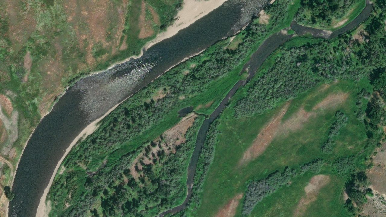 Satellite view of the area around this place