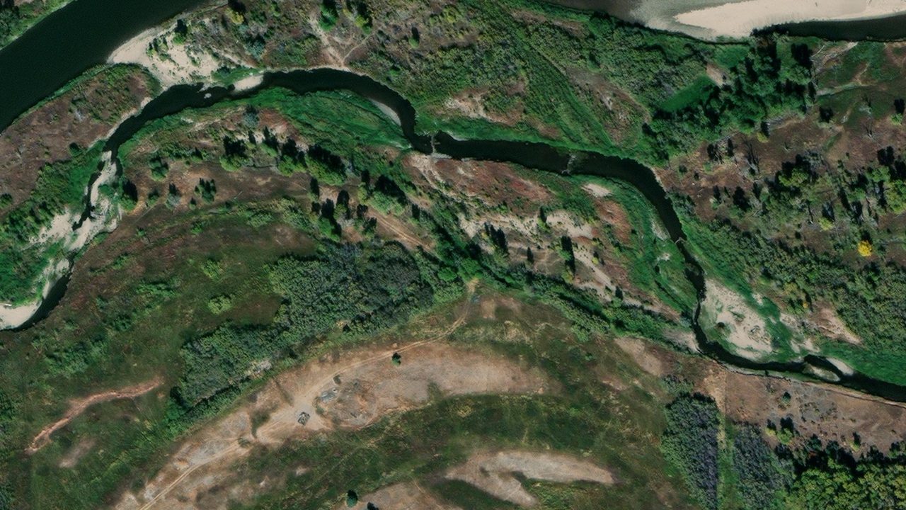 Satellite view of the area around this place