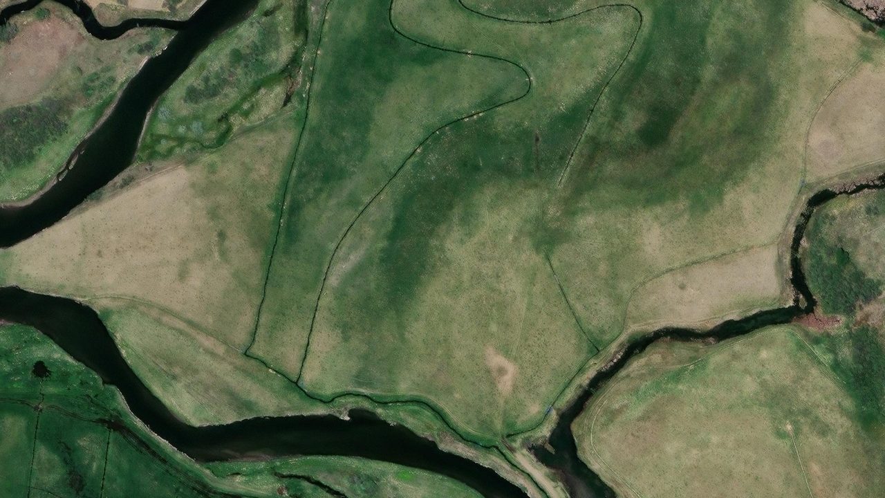 Satellite view of the area around this place