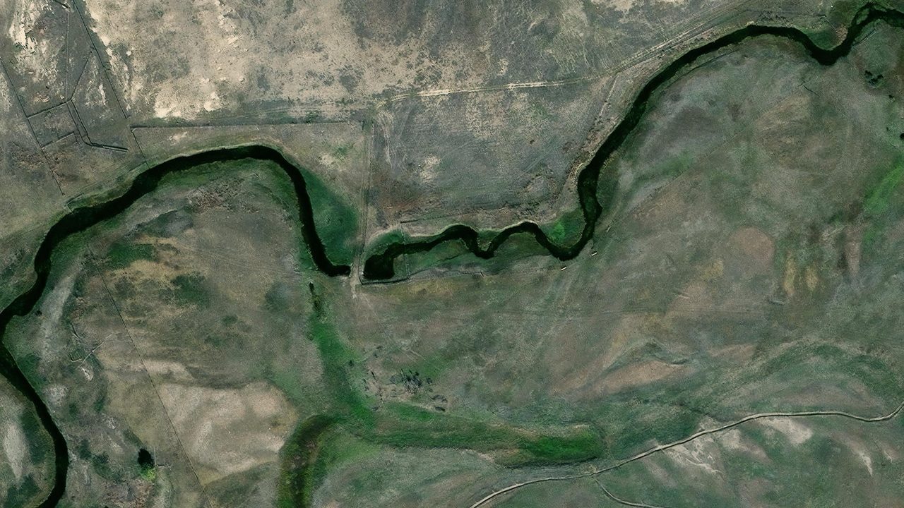 Satellite view of the area around this place