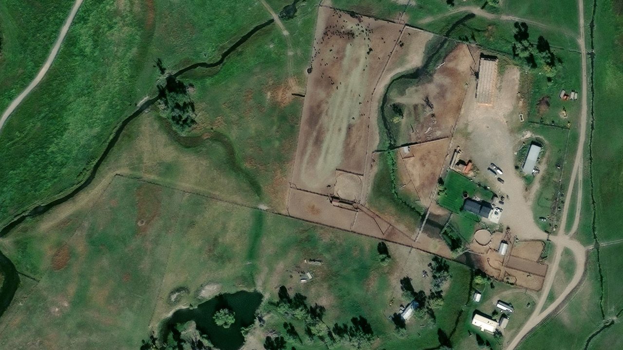 Satellite view of the area around this place