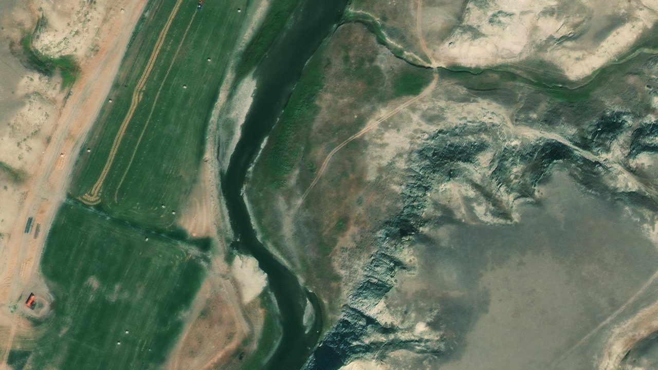 Satellite view of the area around this place