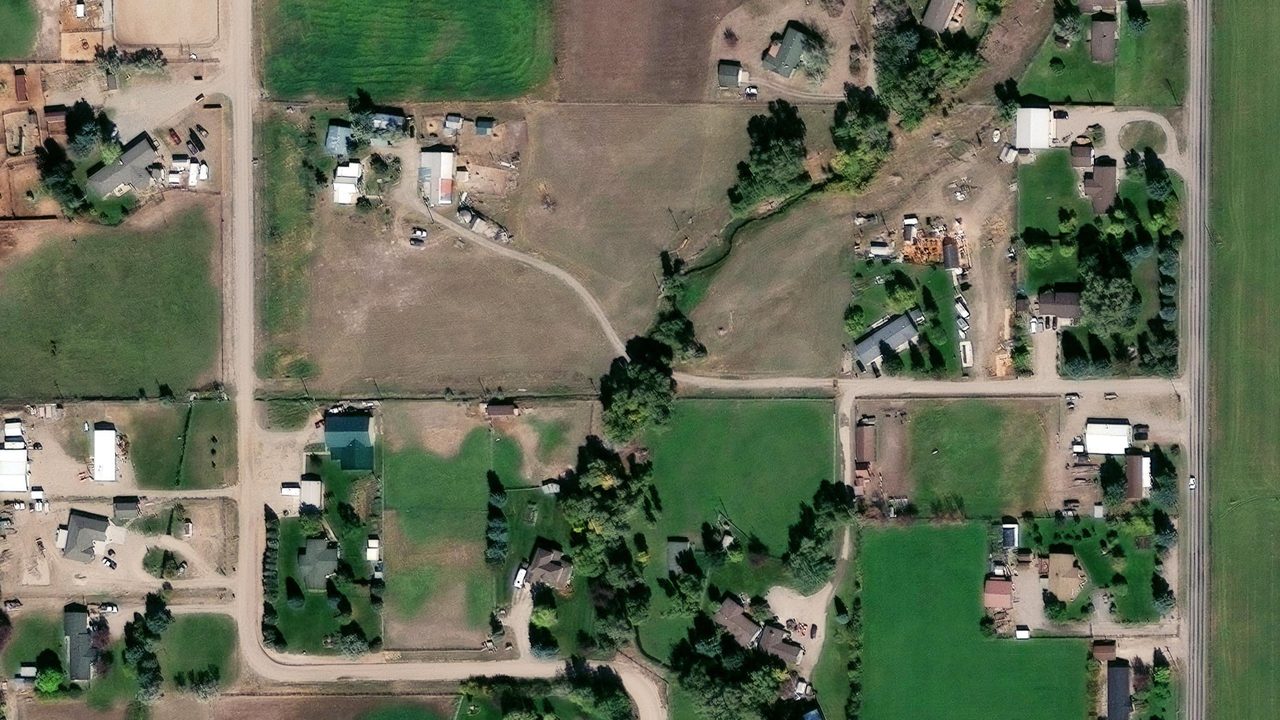 Satellite view of the area around this place