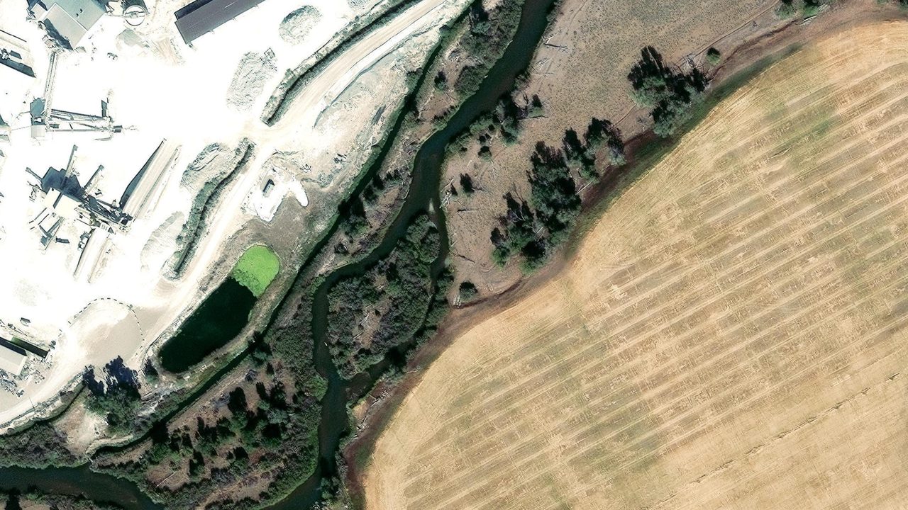 Satellite view of the area around this place