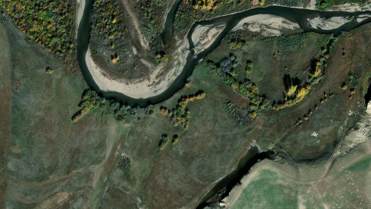 Satellite view of the area around this place