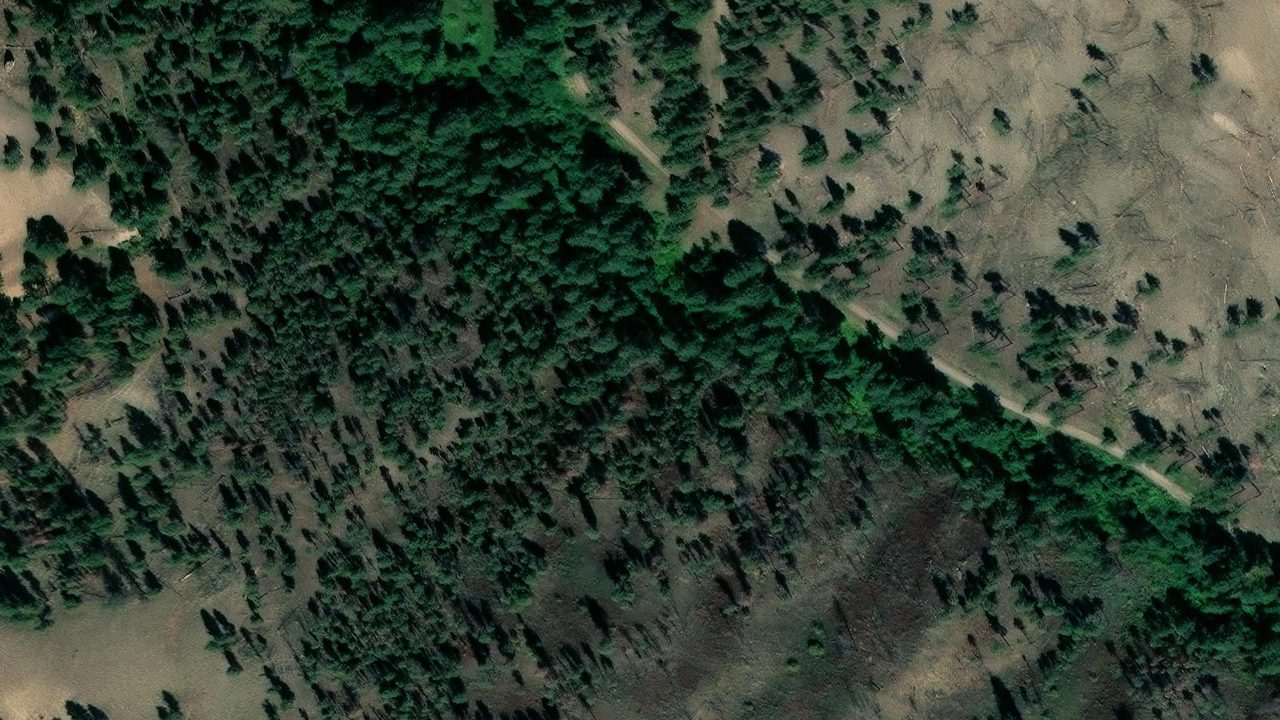 Satellite view of the area around this place