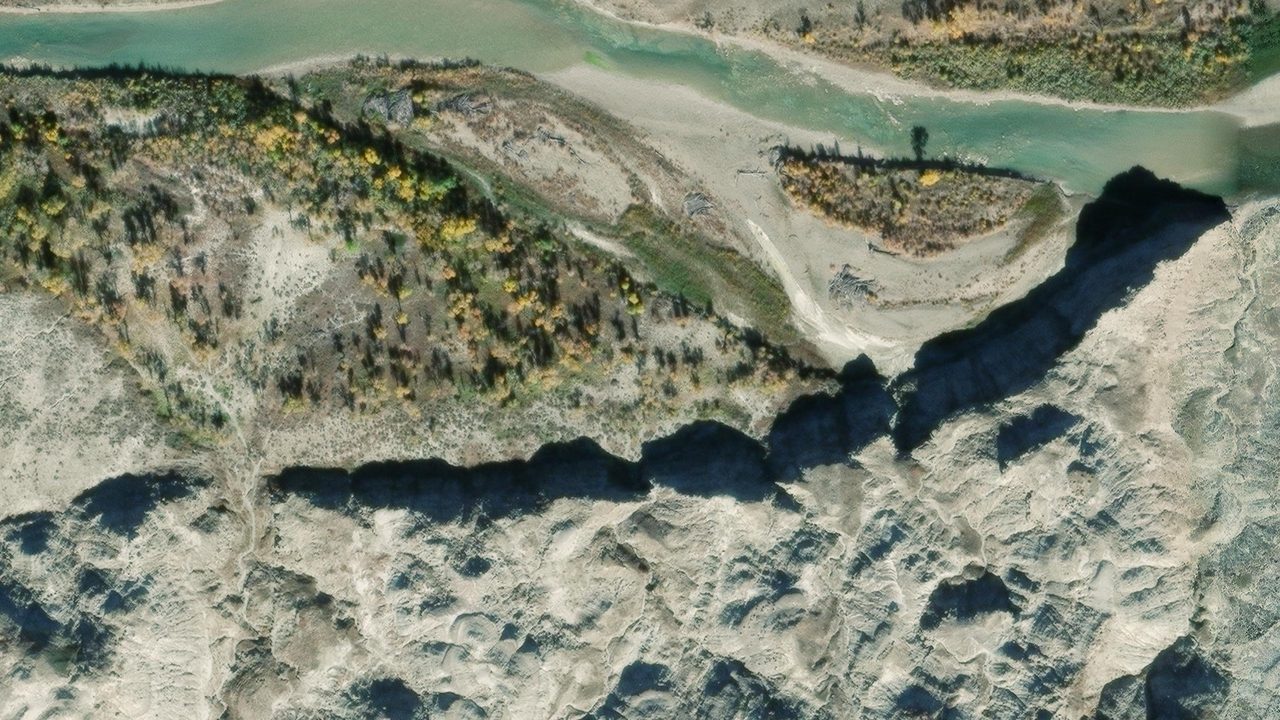 Satellite view of the area around this place