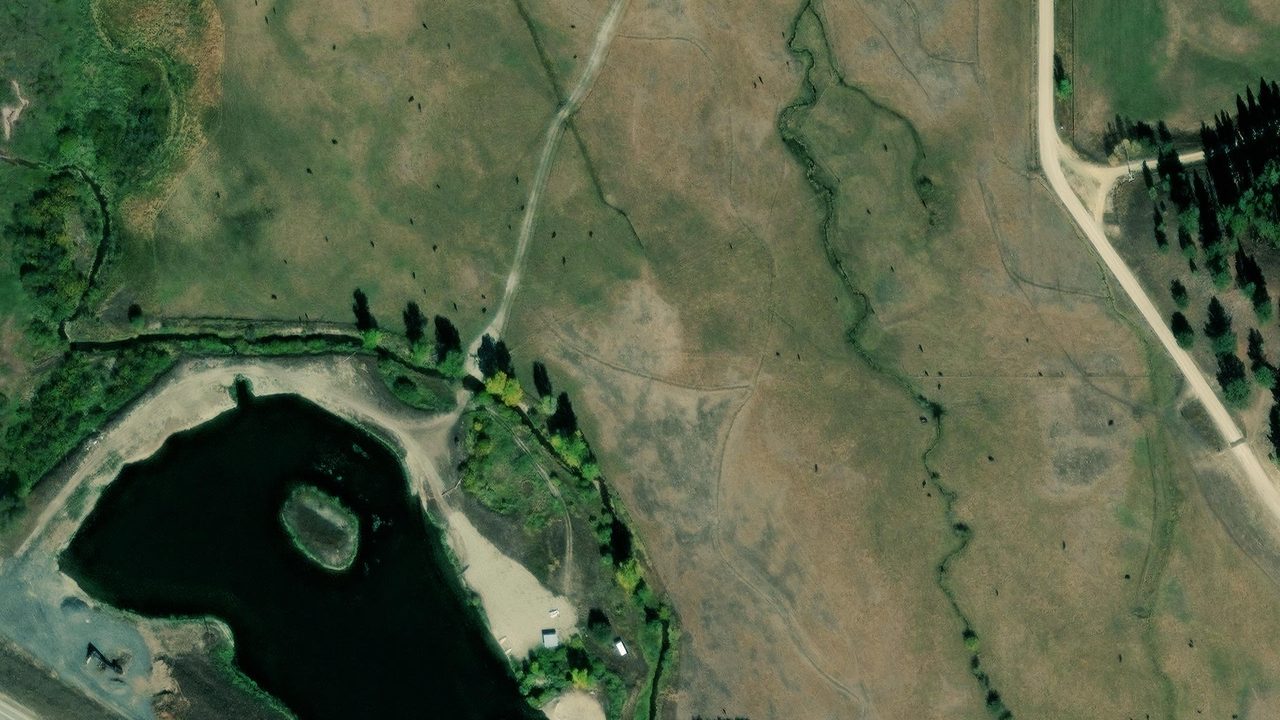 Satellite view of the area around this place
