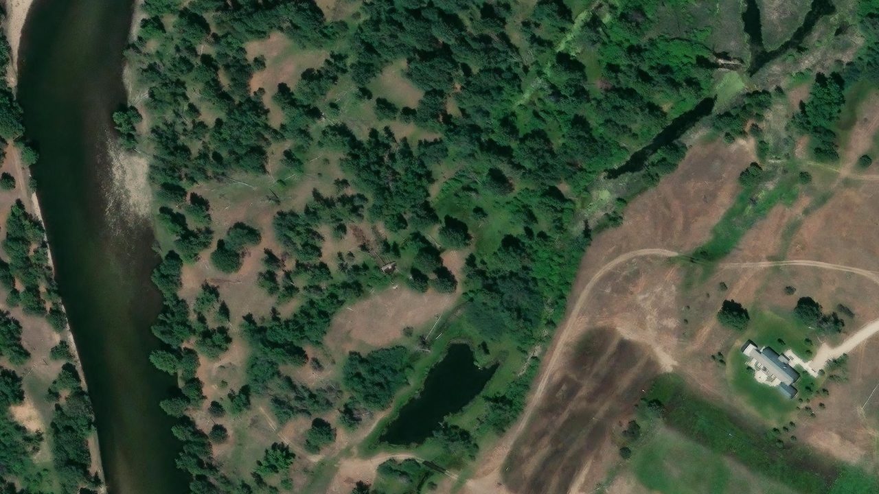 Satellite view of the area around this place