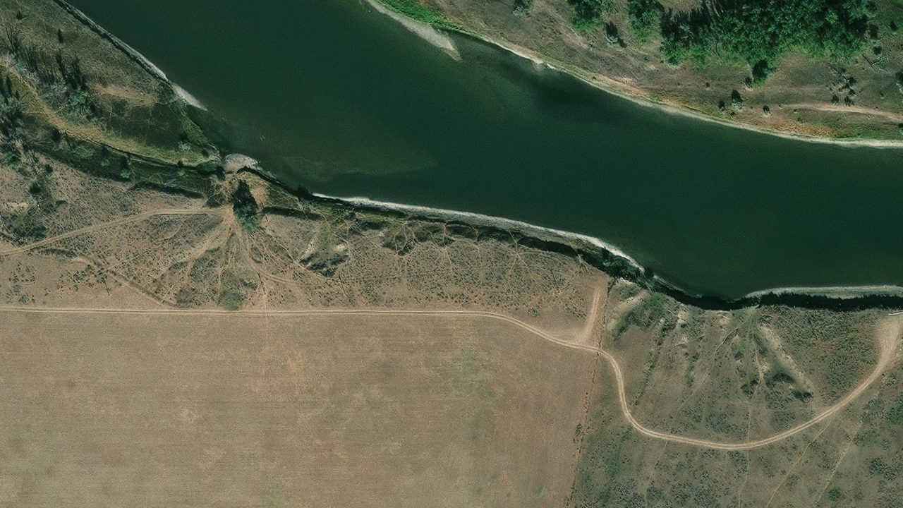 Satellite view of the area around this place