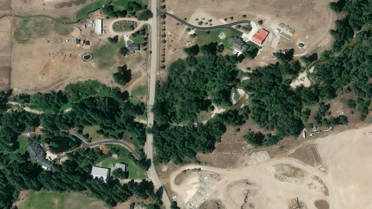 Satellite view of the area around this place