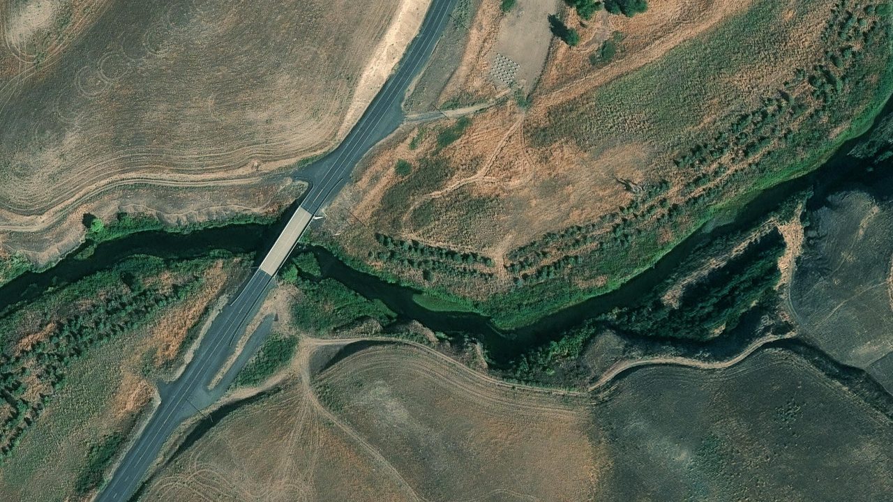 Satellite view of the area around this place