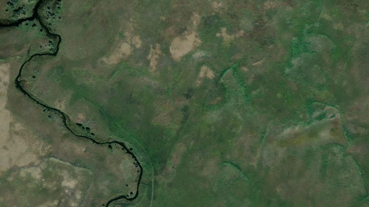 Satellite view of the area around this place