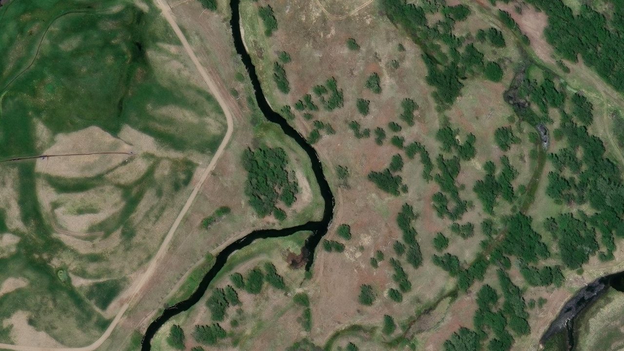 Satellite view of the area around this place