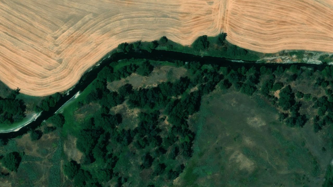 Satellite view of the area around this place