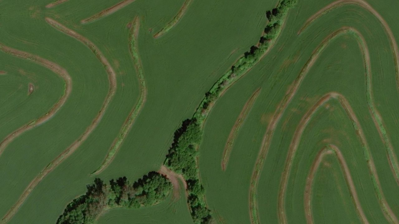 Satellite view of the area around this place
