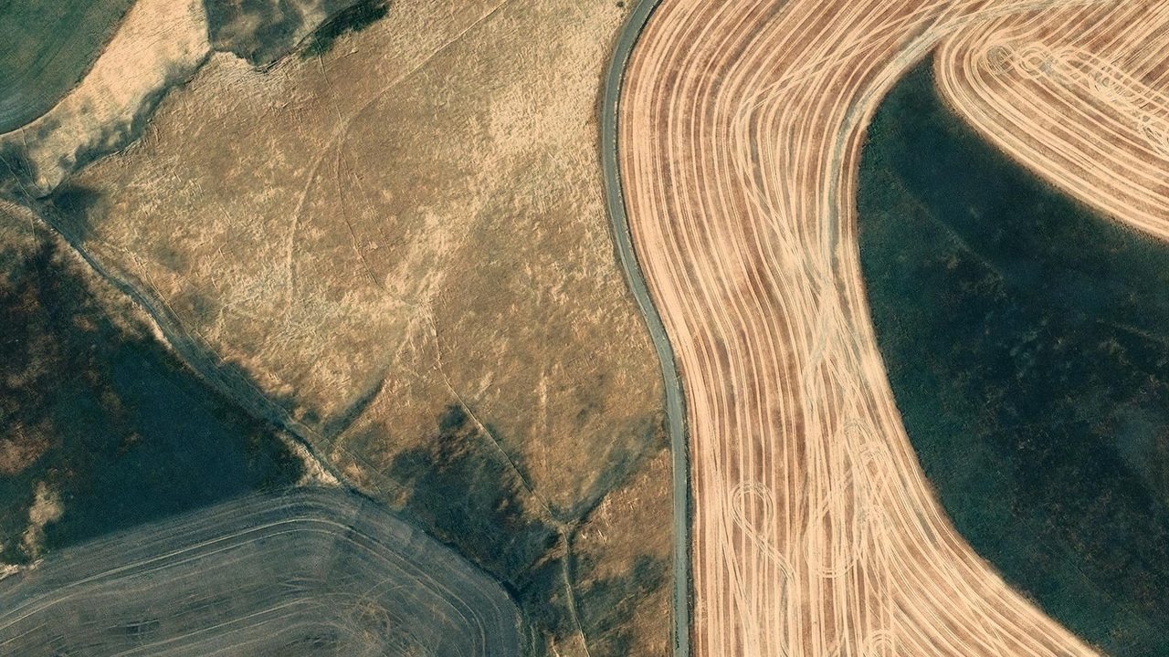 Satellite view of the area around this place