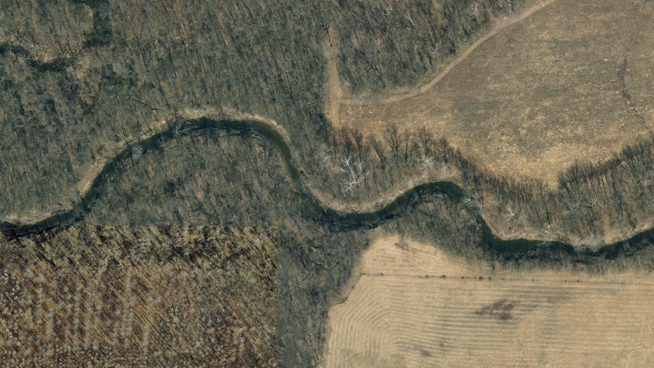 Satellite view of the area around this place