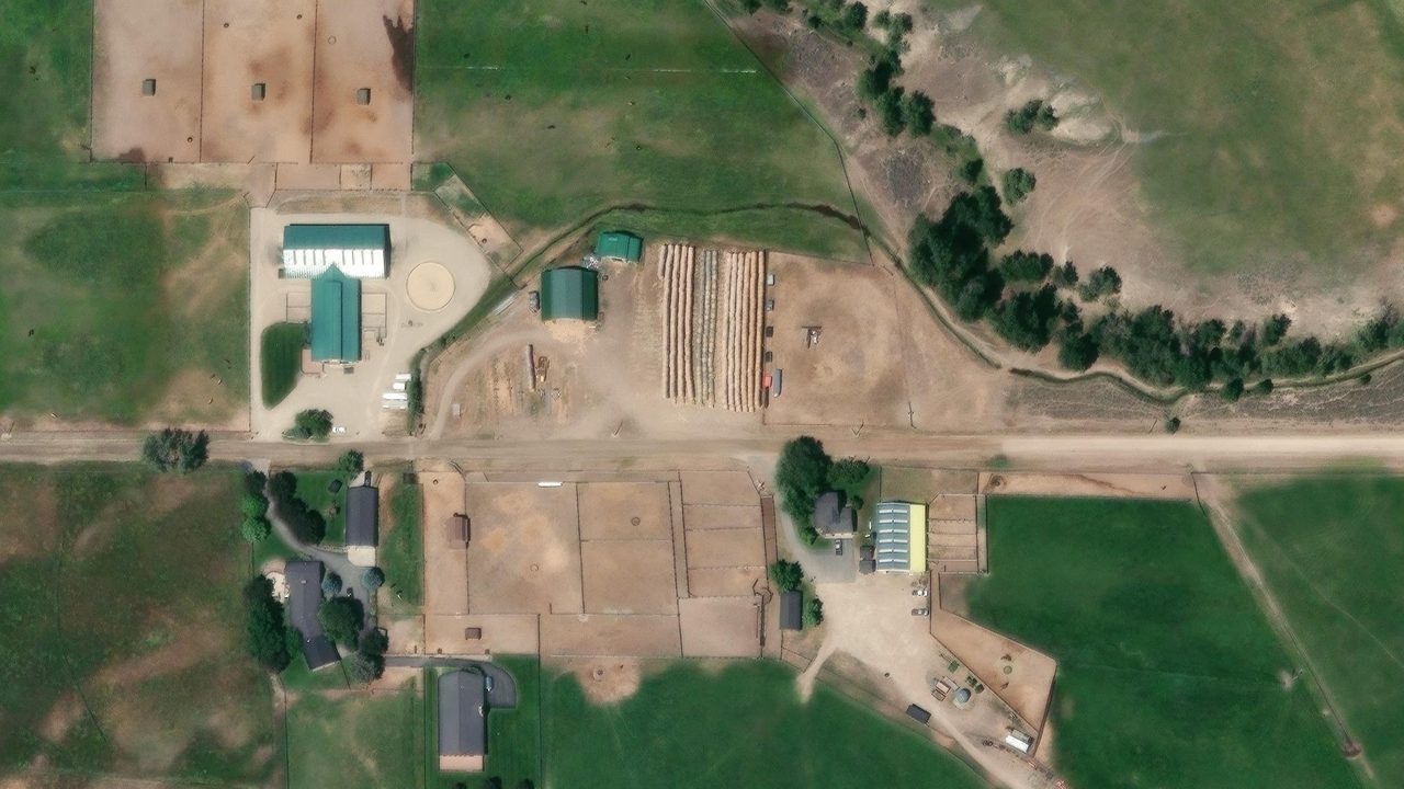 Satellite view of the area around this place