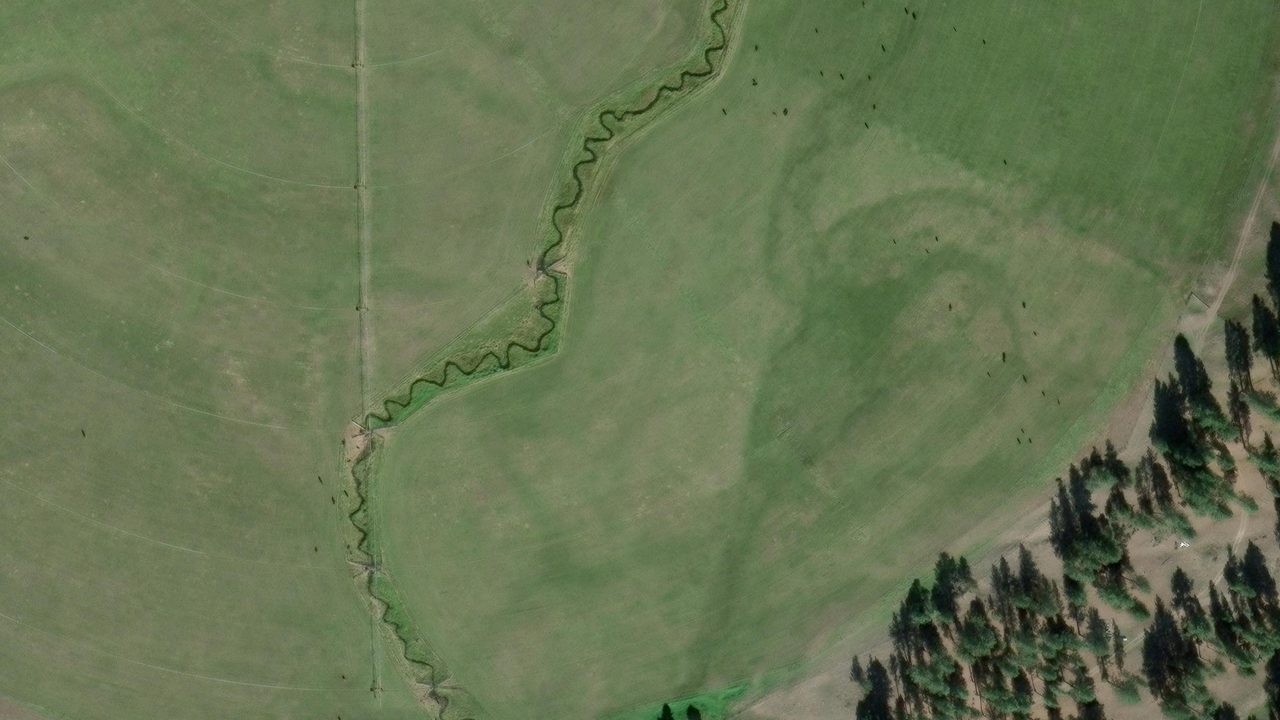 Satellite view of the area around this place