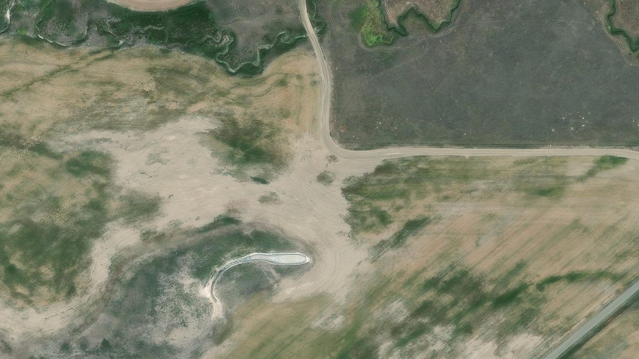 Satellite view of the area around this place