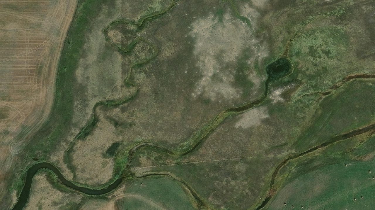 Satellite view of the area around this place