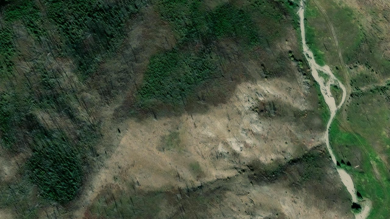 Satellite view of the area around this place