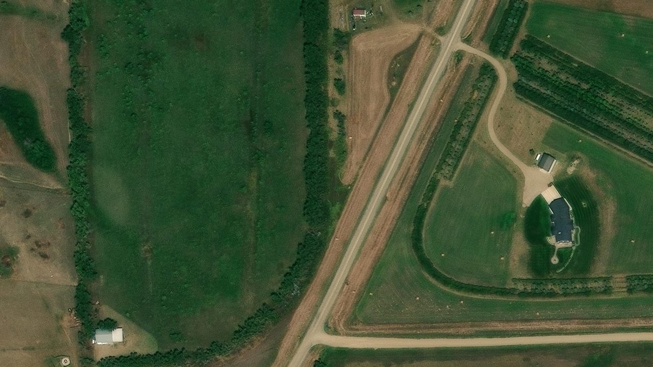 Satellite view of the area around this place