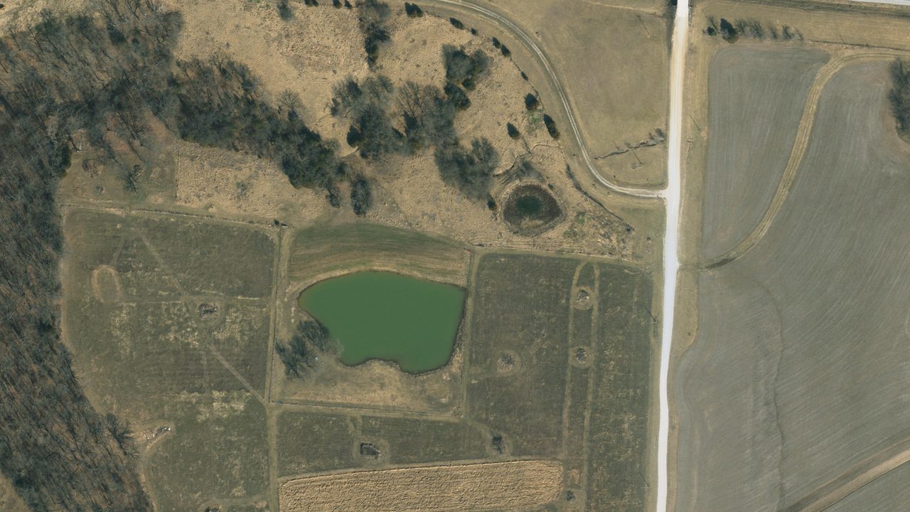 Satellite view of the area around this place