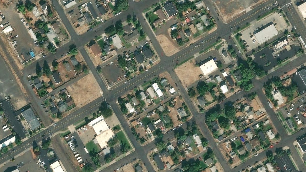 Satellite view of the area around this place