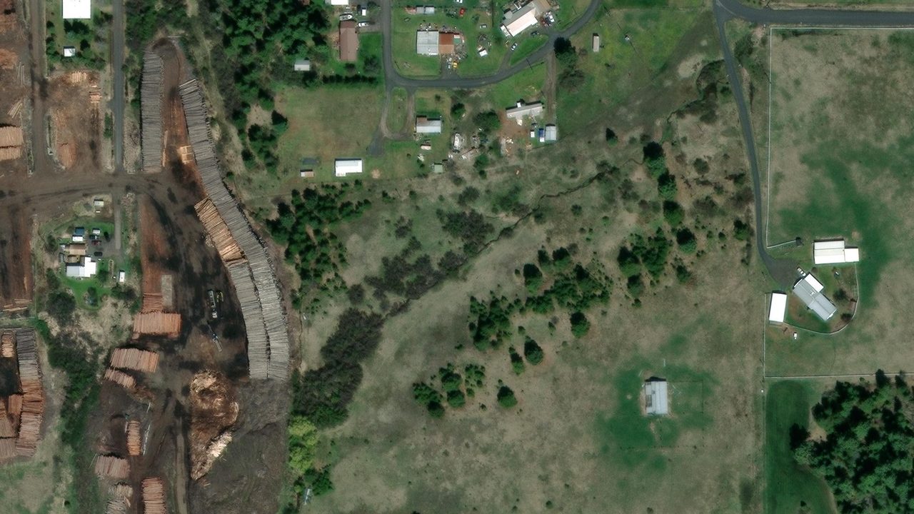 Satellite view of the area around this place