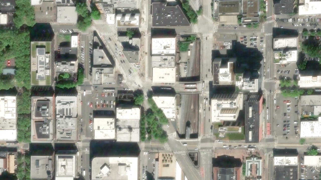 Satellite view of the area around this place