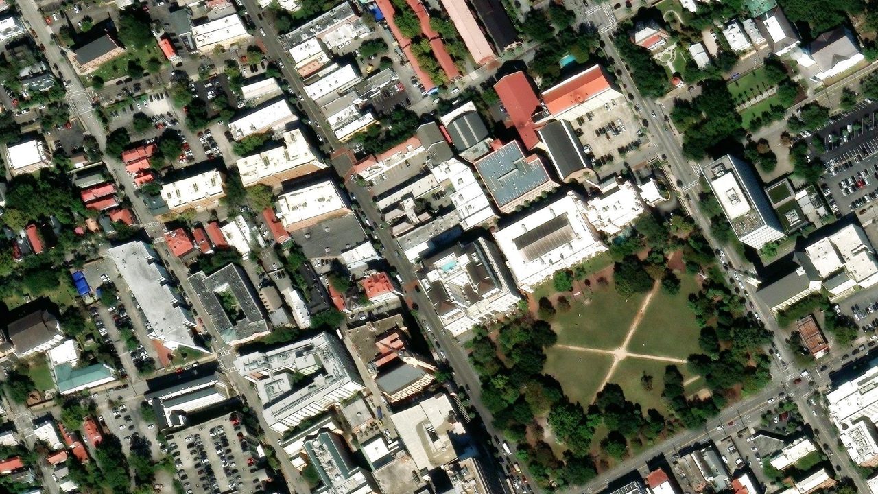 Satellite view of the area around this place